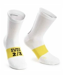 Chaussettes Assos Spring Fall Blanc/Jaune