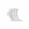 Chaussettes Eté Mi-Hautes Craft Core Dry Blanc 3 Paires -Vélos Soldes 2023 chaussettes ete mi hautes craft core dry blanc 3 paires