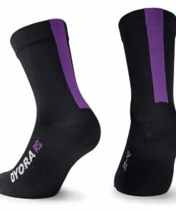 Chaussettes Femmes Assos Dyora RS Summer Noir/Violet -Vélos Soldes 2023 chaussettes femmes assos dyora rs summer noir violet 1