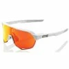 Lunettes 100% S2 Blanc Soft Tact / Verre Rouge Multicouches -Vélos Soldes 2023 lunettes 100 s2 blanc soft tact verre rouge multicouches