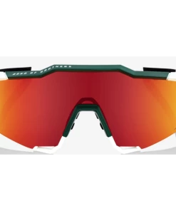 Lunettes 100% Speedcraft Bora Métallique Brillant/Blanc Mat / Verres Miroir HiPER Rouge Multi
